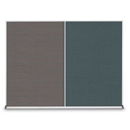 United Visual Products Triple Door Radius Corkboard, 96"X48", B UV8006-BRONZE-COBACC